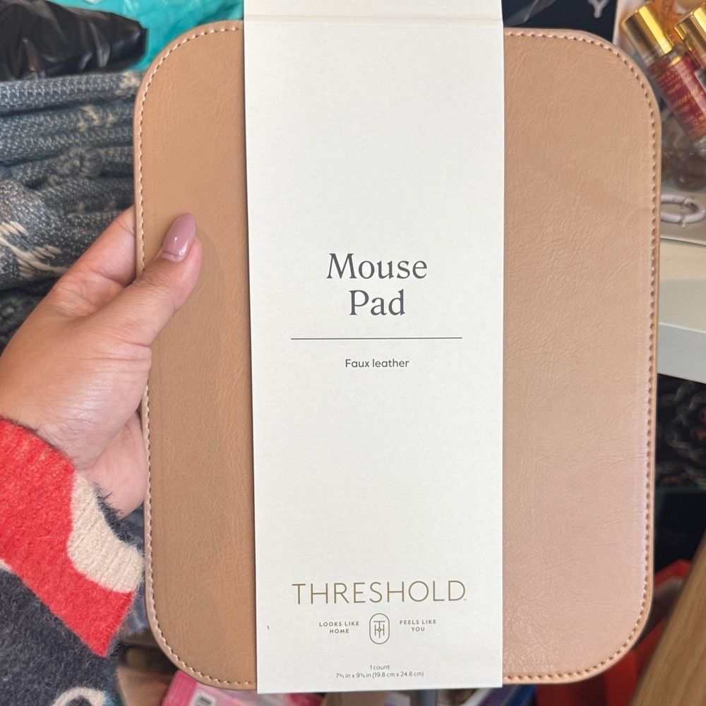 2pcs of Threshold Tan Faux Leather Mouse Pad